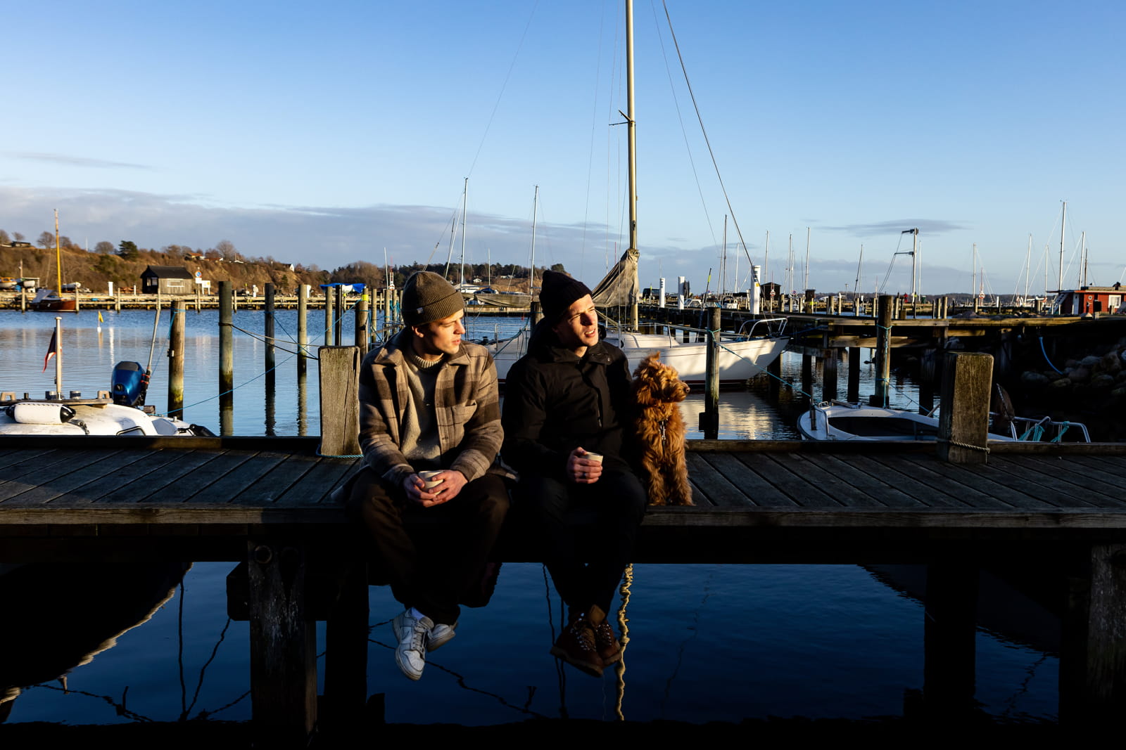 Jeppe og Johan in front of Lynæs Madbar