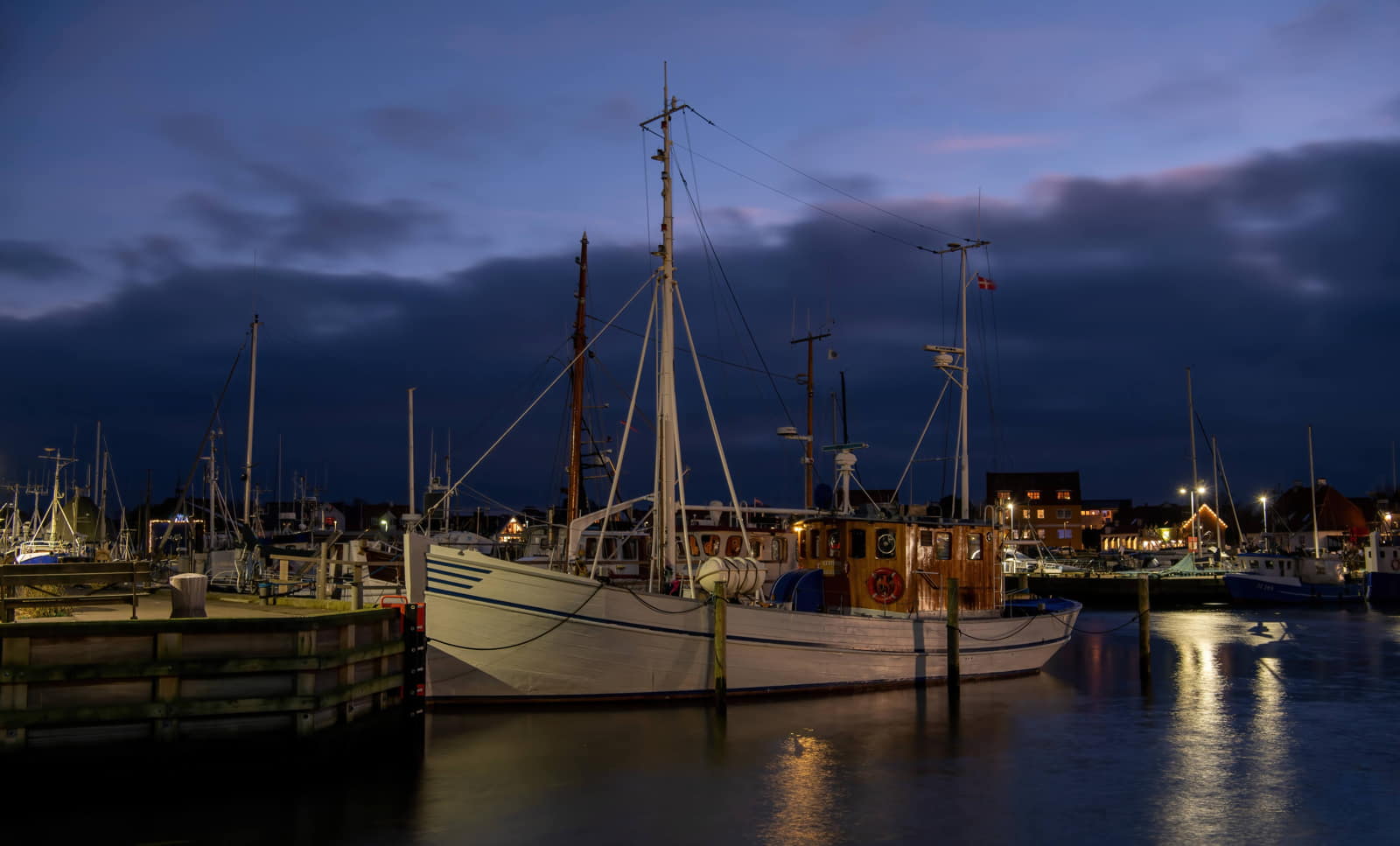Gilleleje Harbour by night