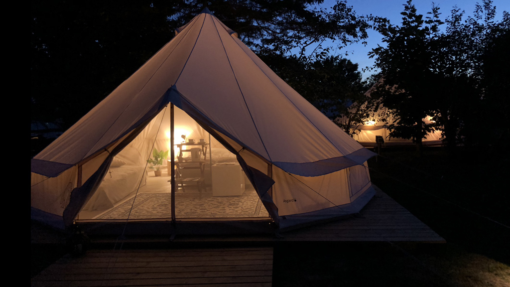 Glampingtelt på Gilleleje Camping