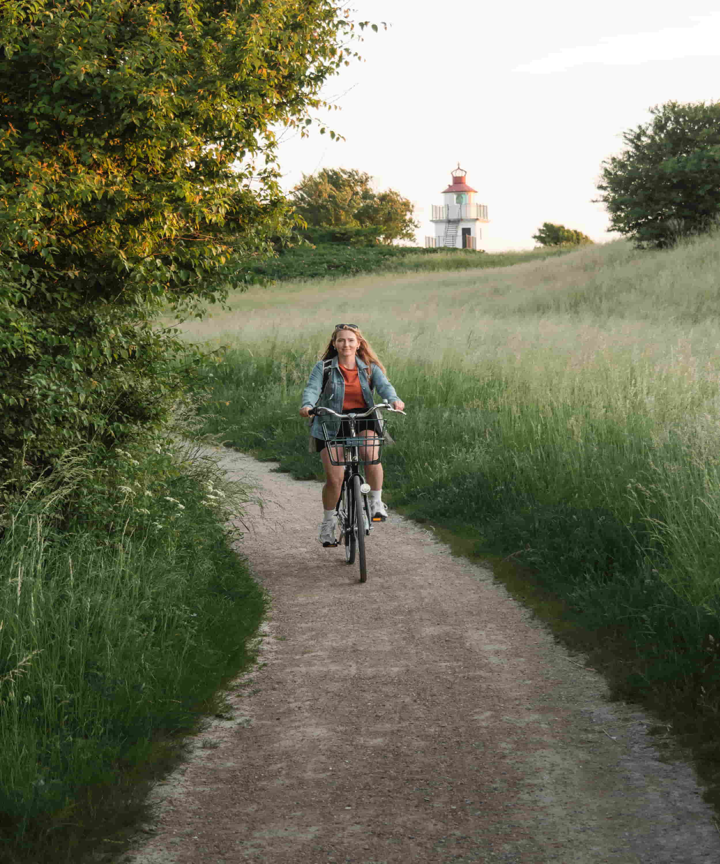 På cykel ved Spodsbjerg Fyr