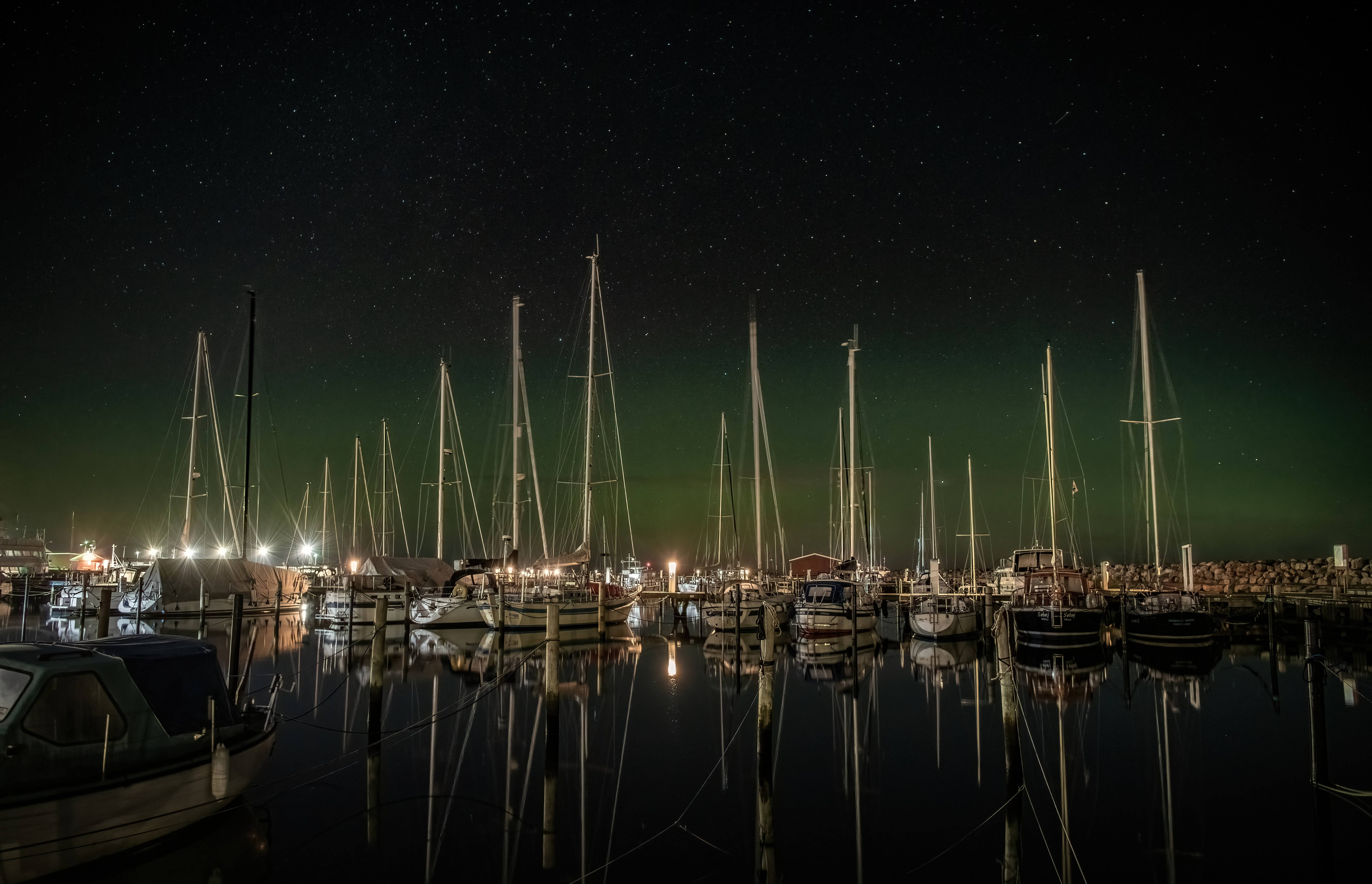 Gilleleje Havn om natten