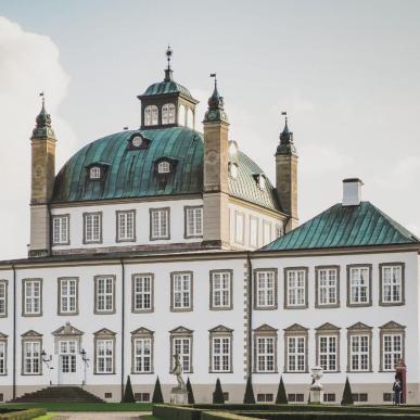 Fredensborg Palace rises towards the sky