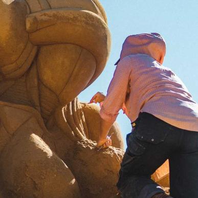 See the enormous artworks at Hundested Sand Sculpture Park.
