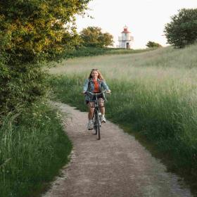 På cykel ved Spodsbjerg Fyr