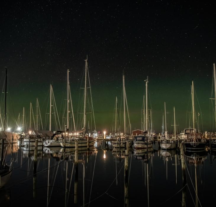 Gilleleje Havn om natten